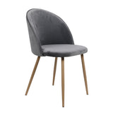 Cade Set of 2 Dining Chairs Seat Velvet French Provincial Kitchen Lounge - Grey