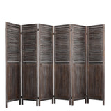 6 Panel Partition Room Divider - Brown