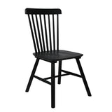 Cade Set of 2 Dining Chairs Side Replica Kitchen Wood Furniture - Black