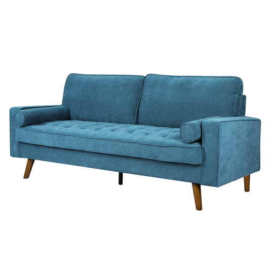 Maylee 3-Seater Fabric Sofa Armchair Couch 191cm Wide - Blue