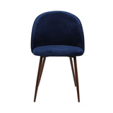 Cade Set of 2 Dining Chairs Seat Velvet French Provincial Kitchen Lounge - Navy