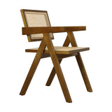 Elowen Wicker Armchair Dining Chair - Walnut
