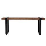 Edith Set of 2 140cm Dining Bench Chairs Wooden - Brown