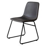 Cressida Set of 2 Dining Chairs Kitchen Table Chair Lounge Room Retro Padded Seat PU - Black