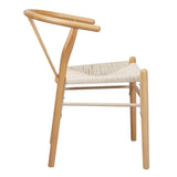 Jett Set of 2 Dining Chairs Rattan Seat Side Kitchen Wood Furniture - Oak