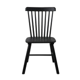 Cade Set of 2 Dining Chairs Side Replica Kitchen Wood Furniture - Black