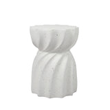 Ichabod Side Table End Terrazzo Hourglass - White
