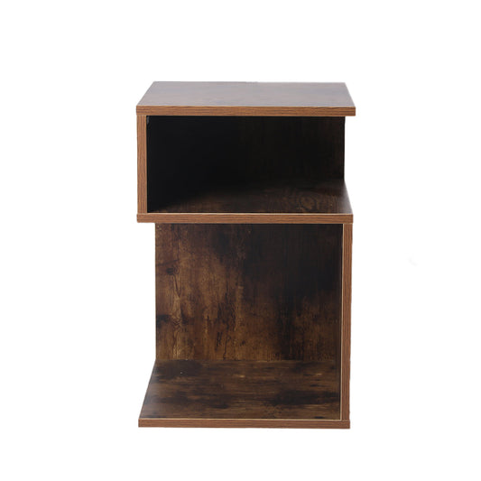 Dawson Wooden High Gloss Bedside Table Wood Nightstand Storage Cabinet Bedroom - Oak