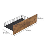 Darwin Set of 4 Bed Frame Storage Drawers - Brown Queen