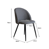 Anwen Set of 2 Dining Chairs Kitchen Cafe Lounge Chair Sofa Upholstered Padded Seat - Black & White