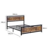 Kindred Bed & Mattress Package with 34cm Mattress - Black & Wood Double