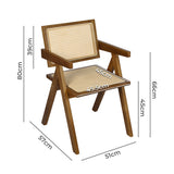 Elowen Wicker Armchair Dining Chair - Walnut