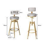 87cm Odesa Bar Stools Kitchen Stool Chair Swivel Barstools Velvet Padded Seat - Grey