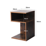 Dawson Wooden High Gloss Bedside Table Wood Nightstand Storage Cabinet Bedroom - Oak