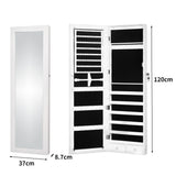 Mirror Jewellery Cabinet Makeup LED Light Storage Cosmetic Organiser Box