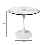 Dining Table Kitchen Swivel Marble Tulip Outdoor Round Metal White