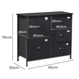 Levede Chest of 5 Drawers Storage Cabinet