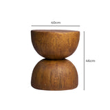 Iskander 40cm Side End Table Terrazzo Hourglass Magnesia Stool Stand Top - Oak