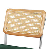 Verity Set of 2 Dining Chairs Chair Replica Cantilever Velvet Rattan Midcentury - Green