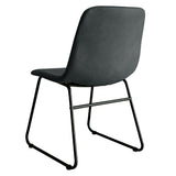 Cressida Set of 2 Dining Chairs Kitchen Table Chair Lounge Room Retro Padded Seat PU - Black