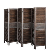 Room Divider 6 Panel Folding - Brown