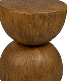 Iskander 40cm Side End Table Terrazzo Hourglass Magnesia Stool Stand Top - Oak
