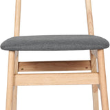 Tate Set of 4 Dining Chairs Kitchen Table Natural Wood Linen Fabric Cafe Lounge - Natural