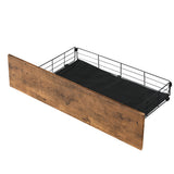 Maylen LED Bed Frame with 4 Drawers and USB Charger - Brown Queen