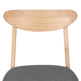 Tate Set of 4 Dining Chairs Kitchen Table Natural Wood Linen Fabric Cafe Lounge - Natural
