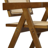Elowen Wicker Armchair Dining Chair - Walnut